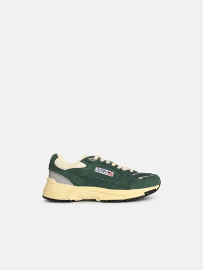 Autry 'hyperway Low' Malachite And Silver Mesh And Suede Sneakers In Green