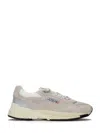 Autry White And Silver Leather Hyperway Sneakers In Neutral