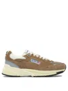 Autry Hyperway Sneakers In Cigar And Silver Mesh And Suede In Brown