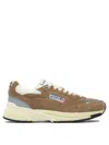 Autry Hyperway Sneakers In Cigar And Silver Mesh And Suede