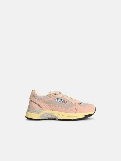 Autry 'hyperway Low' 'powder' Mesh And Suede Sneakers And Silver In Pink