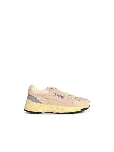 Autry 'hyperway Low' Sandand Silver Mesh And Suede Sneakers