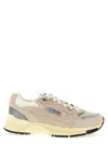 Autry Classic Leather And Mesh Panel Sneakers In Neutral