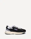 Autry Black Suede And Mesh Sneakers With Cream Cushioned Sole In Black
