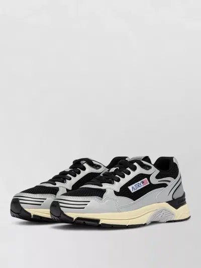 Autry Hyperway Low Sneakers Contrast Stitching Mesh Panels In Animal Print