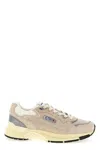 Autry Classic Leather And Mesh Panel Sneakers In Neutral