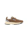 Autry Hyperway Beige Low Top Sneakers With Logo Patch On Side And Tongue In Suede And Mesh Woman In Brown