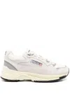 Autry Hyperway Mesh And Metallic Leather-trimmed Suede Sneakers In Neutral