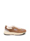 Autry Hyperway Sneakers In Cigar And Silver Mesh And Suede In Brown