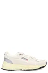 Autry Hyperway Mesh And Metallic Leather-trimmed Suede Sneakers In White