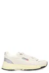 Autry Hyperway Mesh And Metallic Leather-trimmed Suede Sneakers In White
