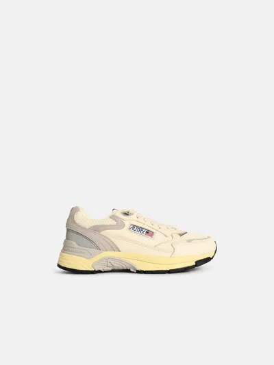 Autry 'hyperway Low' White And Grey Mesh And Suede Sneakers