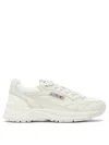 Autry Hyperway Sneakers In Whisper White Laminated Leather And Mesh In Neutral
