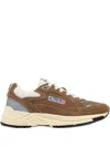 Autry Hyperway Suede And Mesh Low-top Sneakers In Brown