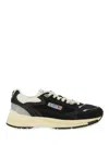Autry Black Suede And Mesh Sneakers With Cream Cushioned Sole In Black