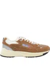 Autry Hyperway Sneakers In Cigar And Silver Mesh And Suede In Brown