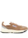 Autry Hyperway Sneakers In Cigar And Silver Mesh And Suede In Brown