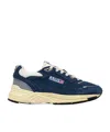 Autry Hyperway Black Low Top Sneakers With Logo Patch On Tongue And Side In Tech Fabric Man In Black