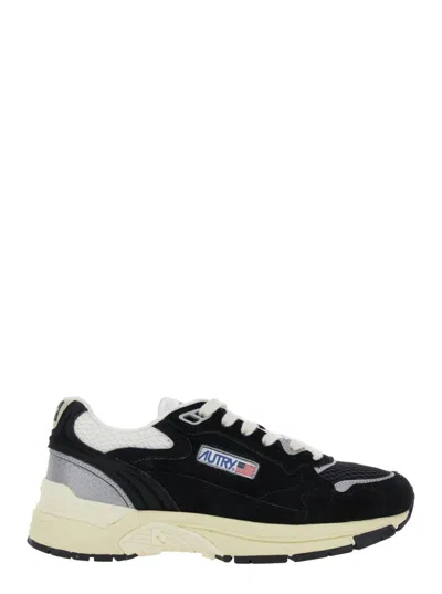 Autry Hyperway Mesh And Metallic Leather-trimmed Suede Sneakers In Multi