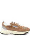 Autry Hyperway Beige Low Top Sneakers With Logo Patch On Side And Tongue In Suede And Mesh Woman In Brown