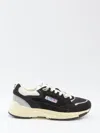 Autry Hyperway Black Low Top Sneakers With Logo Patch On Tongue And Side In Tech Fabric Man In Black