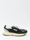 Autry Hyperway Black Low Top Sneakers With Logo Patch On Tongue And Side In Tech Fabric Man In Black