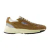 Autry Hyperway Sneakers In Cigar And Silver Mesh And Suede