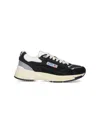 Autry Black Suede And Mesh Sneakers With Cream Cushioned Sole In Black