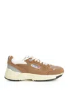 Autry Hyperway Sneakers In Cigar And Silver Mesh And Suede In Brown