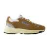 Autry Hyperway Sneakers In Cigar And Silver Mesh And Suede In Brown