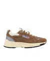 Autry Hyperway Beige Low Top Sneakers With Logo Patch On Side And Tongue In Suede And Mesh Woman In Brown