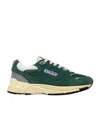 Autry Hyperway Sneakers In Malachite Color And Silver-tone Suede And Mesh In Green