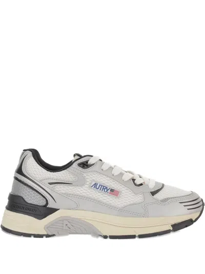 Autry Hyperway Sneakers In Mesh And Leather In Gray