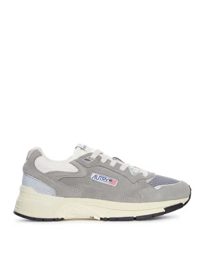 Autry Hyperway Sneakers In Mesh And Leather In Silver