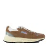 Autry Hyperway Sneakers In Cigar And Silver Mesh And Suede In Brown