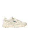 Autry Hyperway Sneakers In Whisper White Laminated Leather And Mesh In White