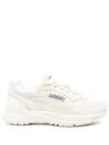 Autry Hyperway Sneakers In Whisper White Laminated Leather And Mesh In Neutral
