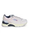 Autry Hyperway Low Panelled Suede Sneakers In White