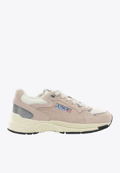 Autry Hyperway Suede And Mesh Low-top Sneakers In Neutral