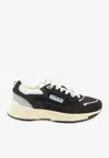 Autry Hyperway Black Low Top Sneakers With Logo Patch On Tongue And Side In Tech Fabric Man