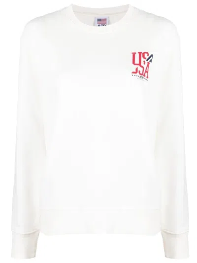 Autry Classic Long-sleeve T-shirt With Logo Accents In White
