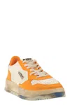 AUTRY AUTRY INTERNATIONAL SRL AUTRY IN WHITE ORANGE AND BLUE WORN EFFECT LEATHER