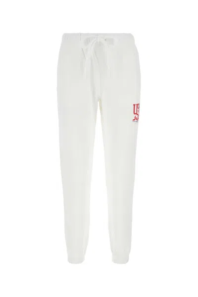 Autry Ivory Cotton Joggers In Black