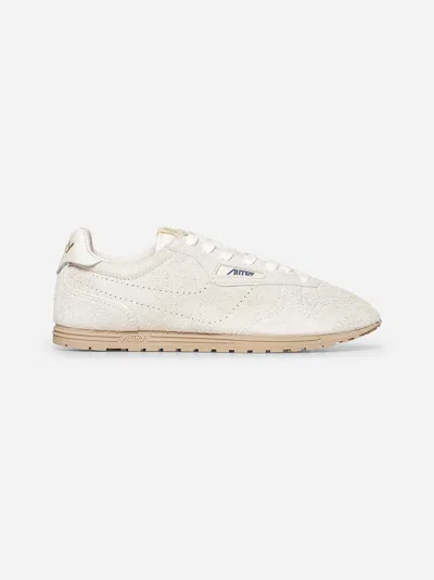 AUTRY IVORY SUEDE WINDSPIN SNEAKERS