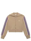 Autry Knitted Tennis-style Zip Sweatshirt In Beige