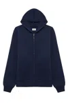 Autry Hooded Jackets With Ribbed Cuffs And Side Pockets In Neoprene Blue