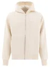 Autry Hooded Kangaroo Ribbed Jackets In Beige