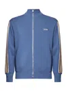 Autry Stripe Detail Zipped Jumper In Blue