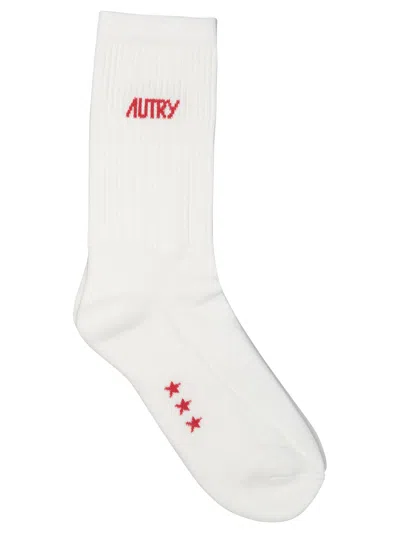 Autry Jacquard Logo Socks In Black