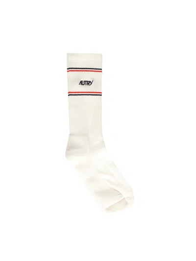 AUTRY JACQUARD SOCKS WITH STRIPED LOGO